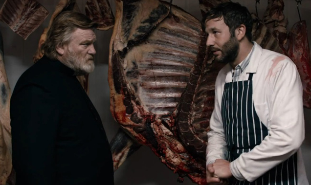 Breedan Gleeson and Chris O'Dowd in CALVARY.