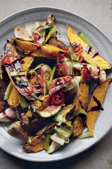 Roasted Sweet Potatoes and Fresh Figs
