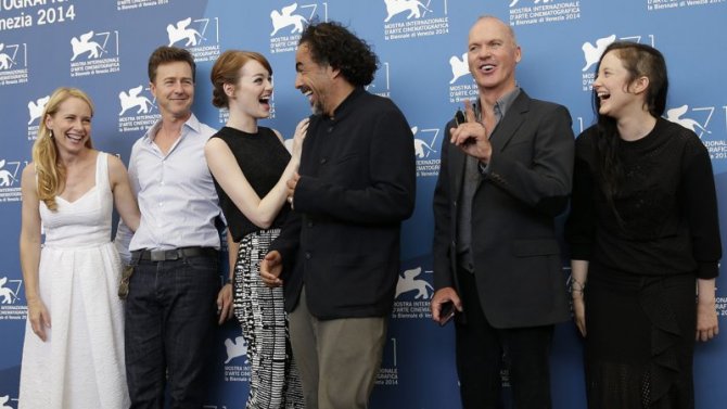 BIRDMAN director and cast at Venice Film Festival Premiere.