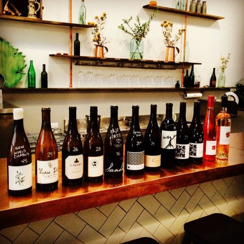 Californian wines at Bay Grape in Oakland, chosen for the 54th salon dinner—Arnot-Roberts, Lieu Dit, Calera, Donkey & Goat, Sandhi, Broc, Copain, Corazon, Dashe, La Clarion Farm, Bedrock