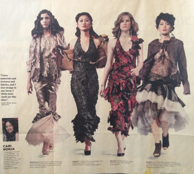 Chez Panisse Collection on the runway, San Francisco Chronicle. 2011