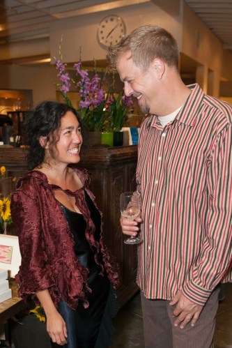 Cari Borja and Cal Peterness at the Chez Panisse Collection exhibit at The Gardener in Berkeley. Credit: Drew Altizer