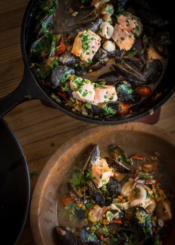 Fish stew for EatDrinkFilms interview. Photo by Eric Wolfinger