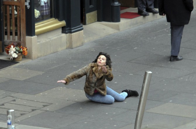 Scarlett Johansson Fliming 'Under the Skin' in Glasgow