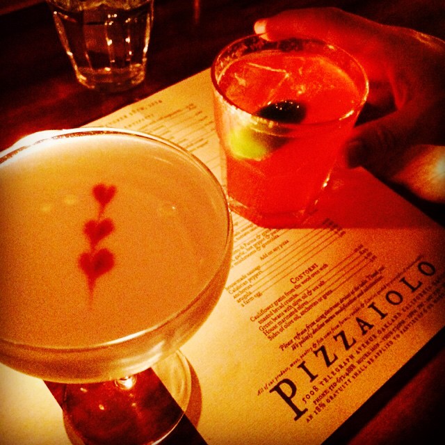 Caption: Post-Chez Panisse cocktails at Pizzaiolo (followed by The Alley).