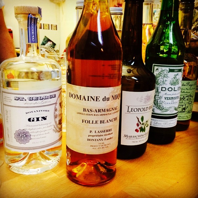 Thad's ingredients for the evening's drinks.