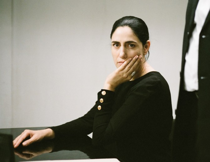 Viviane (Ronit Elkabetz), Carmel (Menashe Noy) and Shimon (Sassan Gabay) in Gett . Credit: Courtesy of Music Box Films.