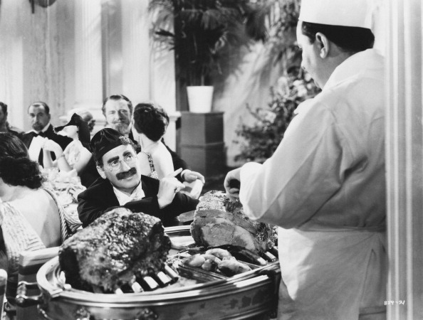 Groucho Marx as Otis B Driftwood, in a scene from A Night at the Opera (1935). Credit: MGM Studios/Archive Photos/Getty Images.