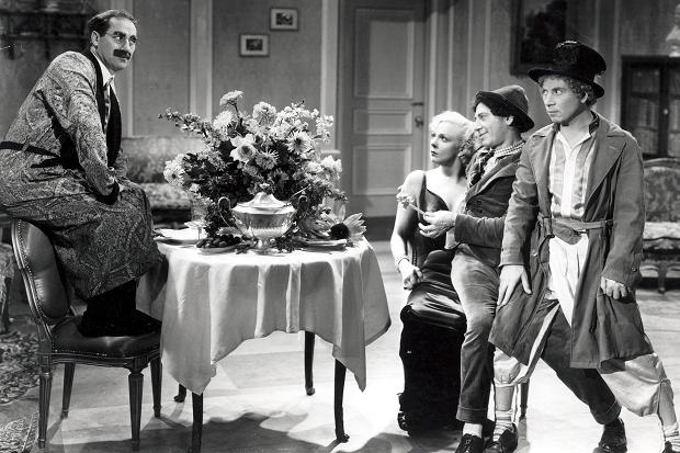 The Marx Brothers and Thelma Todd in Horse Feathers (1932).