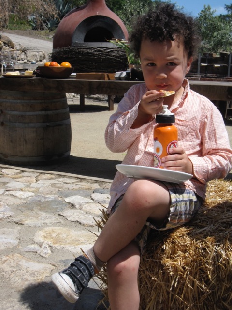 August, eating Lloyd's pizza at Scribe. Circa 2009/2010.