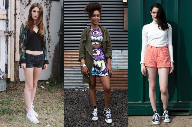 Shorts combined with flowing shirts and coats were on trend in Austin this year. Credit: www.teenvogue.com.