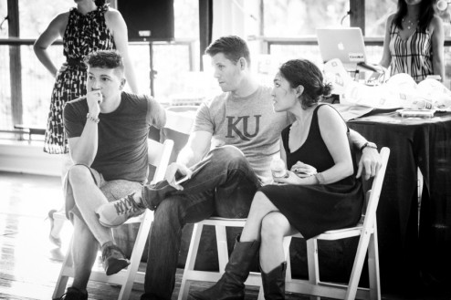 Jake Wall, Nathan Johnson and I at Suit Up runway show, 2013. Credit: Photo by Kelly Puleio.