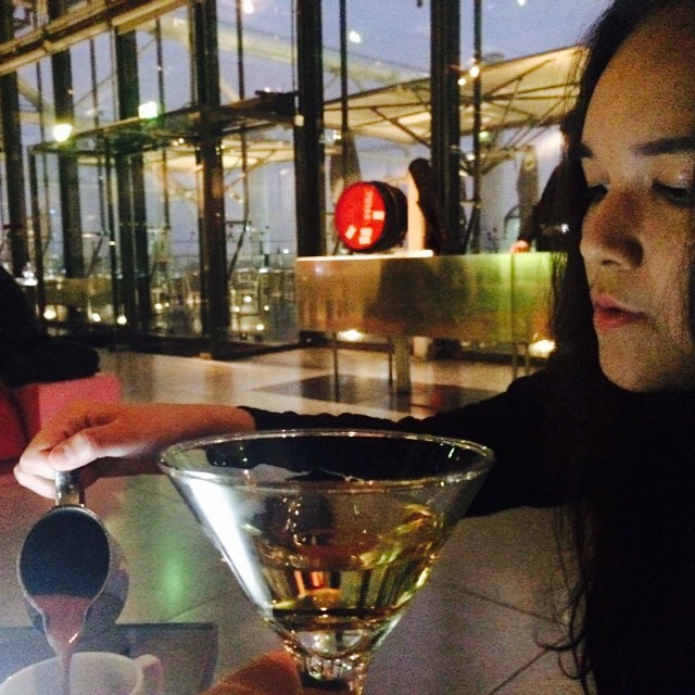 Royal's first chocolat chaud, my first Lillet at Georges, Centre Pompidou.