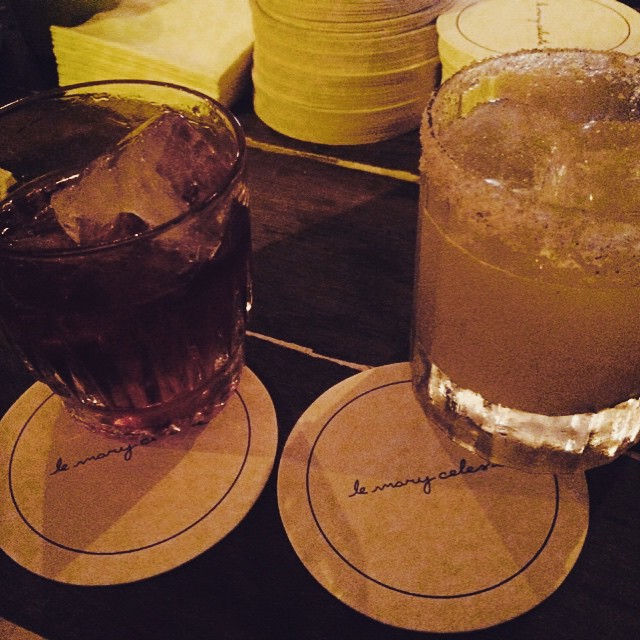 The end of an evening—the “curado” times two at Le Mary Celeste, 1 Rue Commines, La Marais.