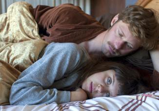 Bachelor sad: Monroe (Alexander Skarsgård) beds Minnie (Bel Powley) in his Scottie Ferguson-like apartment in The Diary of a Teenage Girl.