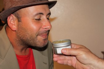 Scent of spice: Yelp's Kevin Blum with Sonoma Spice Queen's Zatar. Credit: Geneva Anderson.