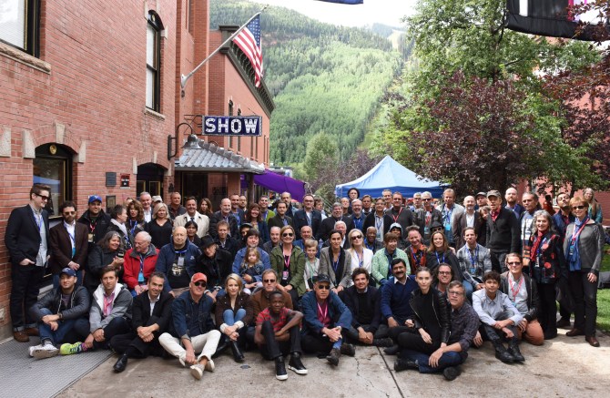 The film artists gather for the 2015 Camp Telluride photo; (Photo: Vivien Killilea, gettyimages) 