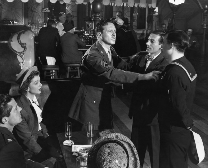 The 1946 Academy Award®-winning film "The Best Years of Our Lives" starred (l to r) Dana Andrews, Myrna Loy, Frederic March, Hoagy Carmichael and Harold Russell. The film, which depicted the problems faced by three veterans readjusting to their lives at home following World War II, was nominated for eight Academy Awards® and won seven including Best Picture. Restored by Nick & jane for Dr. Macro's High Quality Movie Scans Website: http:www.doctormacro.com. Enjoy!