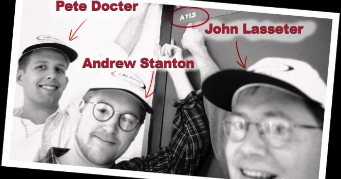 The CalArts animation classroom—A113 mysteriously appears in many Pixar movies---to learn more go here.