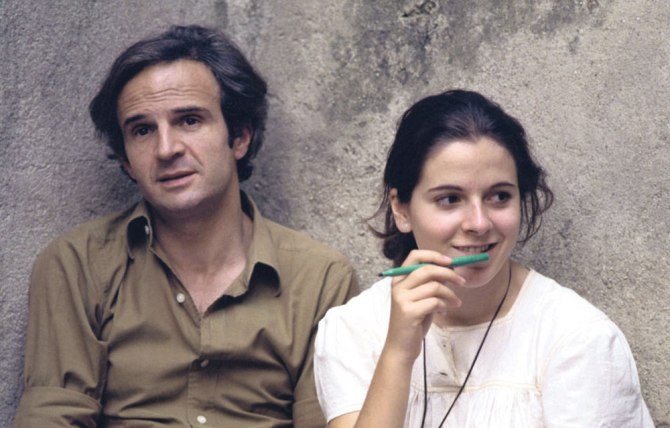 Francois and Laura on the set of Wild Child. Photo by Hélène Jeanbreau