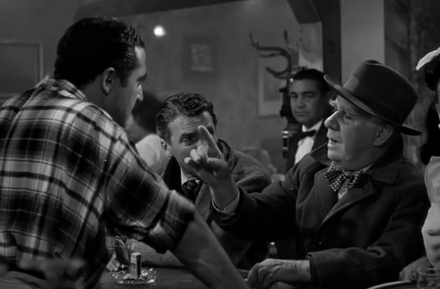 Clarence the angel (Henry Travers) orders a flaming rum punch on a wintry night in 1946’s It’s a Wonderful Life.