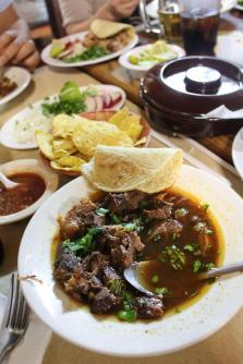 Gold says the birria — goat stew -- at El Parian is their best dis