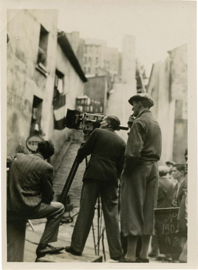 Rene Clair in the midst of an outdoor shot with his cinematographer Georges Perinal.jpg